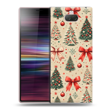 Силиконовый чехол на Sony Xperia 10 с принтом Новый год Силиконовый чехол на Sony Xperia 10 с принтом Новый год