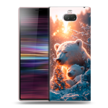 Силиконовый чехол на Sony Xperia 10 с принтом Новый год Силиконовый чехол на Sony Xperia 10 с принтом Новый год