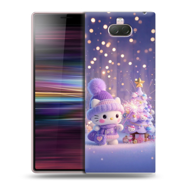 Силиконовый чехол на Sony Xperia 10 с принтом Новый год Силиконовый чехол на Sony Xperia 10 с принтом Новый год