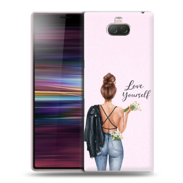 Силиконовый чехол на Sony Xperia 10 с принтом женский Силиконовый чехол на Sony Xperia 10 с принтом женский