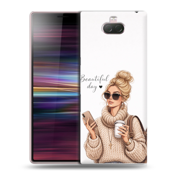 Силиконовый чехол на Sony Xperia 10 с принтом женский