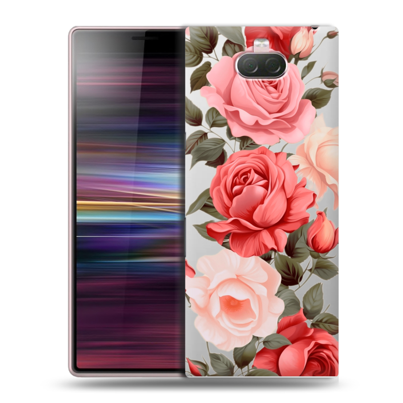 Силиконовый чехол на Sony Xperia 10 с принтом Розы Силиконовый чехол на Sony Xperia 10 с принтом Розы