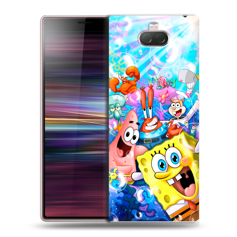 Силиконовый чехол на Sony Xperia 10 с принтом спанчбоб спанч боб Силиконовый чехол на Sony Xperia 10 с принтом спанчбоб спанч боб