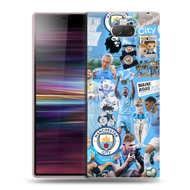 Силиконовый чехол на Sony Xperia 10 с принтом Man City Манчестер Сити Силиконовый чехол на Sony Xperia 10 с принтом Man City Манчестер Сити