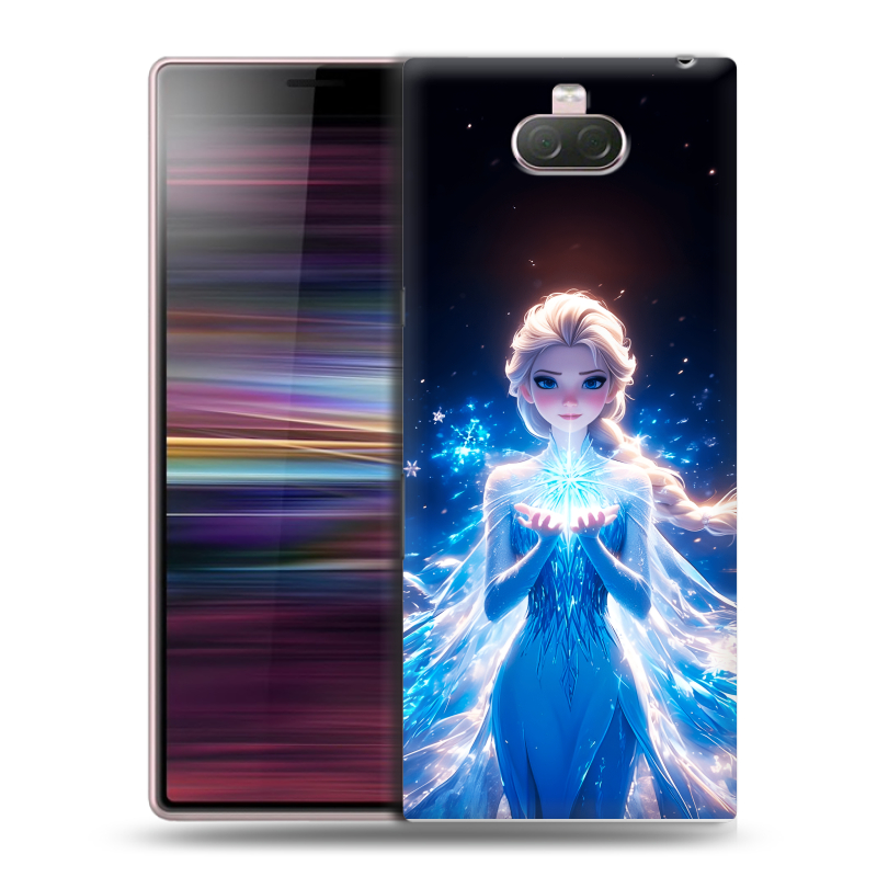 Силиконовый чехол на Sony Xperia 10 с принтом Холодное сердце Frozen Силиконовый чехол на Sony Xperia 10 с принтом Холодное сердце Frozen