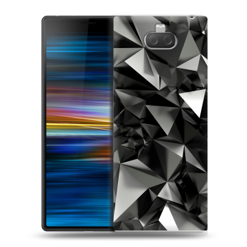 Пластиковый чехол на Sony Xperia 10 Plus с принтом Черные кристаллы Пластиковый чехол на Sony Xperia 10 Plus с принтом Черные кристаллы
