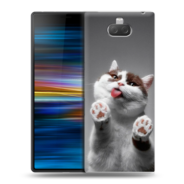 Пластиковый чехол на Sony Xperia 10 Plus с принтом Коты Пластиковый чехол на Sony Xperia 10 Plus с принтом Коты