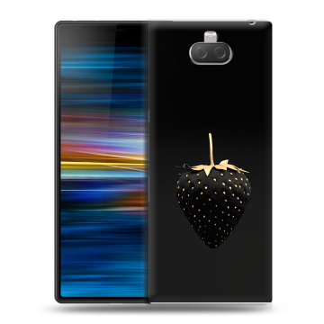 Пластиковый чехол на Sony Xperia 10 Plus с принтом Черная клубника Пластиковый чехол на Sony Xperia 10 Plus с принтом Черная клубника