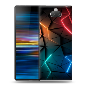 Пластиковый чехол на Sony Xperia 10 Plus с принтом Абстракция неон Пластиковый чехол на Sony Xperia 10 Plus с принтом Абстракция неон