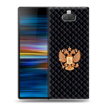 Пластиковый чехол на Sony Xperia 10 Plus с принтом Герб России принт Пластиковый чехол на Sony Xperia 10 Plus с принтом Герб России принт