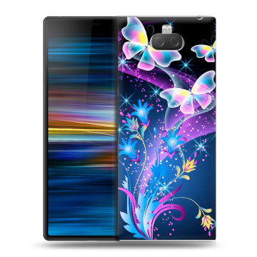 Пластиковый чехол на Sony Xperia 10 Plus с принтом Бабочки Пластиковый чехол на Sony Xperia 10 Plus с принтом Бабочки
