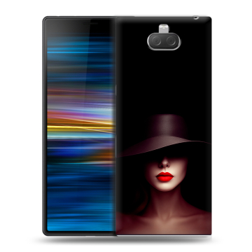 Пластиковый чехол на Sony Xperia 10 Plus с принтом Девушка в шляпе