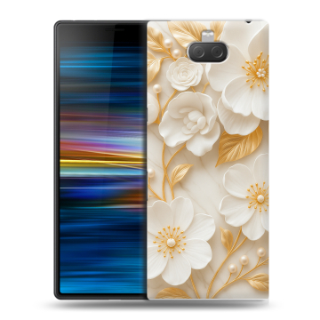 Пластиковый чехол на Sony Xperia 10 Plus с принтом Цветы Пластиковый чехол на Sony Xperia 10 Plus с принтом Цветы