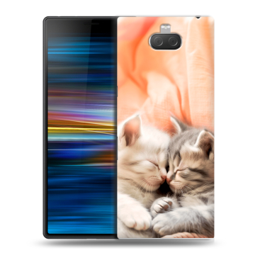 Пластиковый чехол на Sony Xperia 10 Plus с принтом Котята