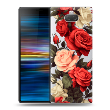 Пластиковый чехол на Sony Xperia 10 Plus с принтом Розы