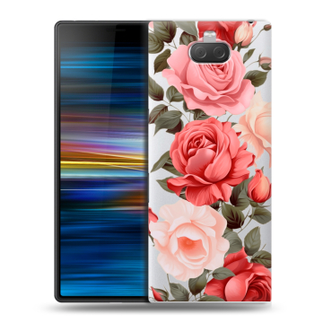 Пластиковый чехол на Sony Xperia 10 Plus с принтом Розы