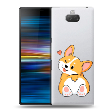Пластиковый чехол на Sony Xperia 10 Plus с принтом Корги