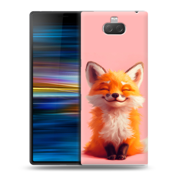 Пластиковый чехол на Sony Xperia 10 Plus с принтом милая лиса Пластиковый чехол на Sony Xperia 10 Plus с принтом милая лиса