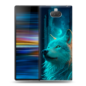 Пластиковый чехол на Sony Xperia 10 Plus с принтом бабочки саккура