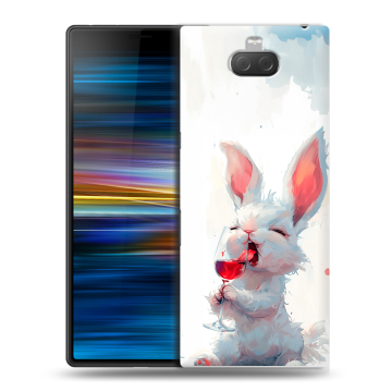 Пластиковый чехол на Sony Xperia 10 Plus с принтом кролик зайчик