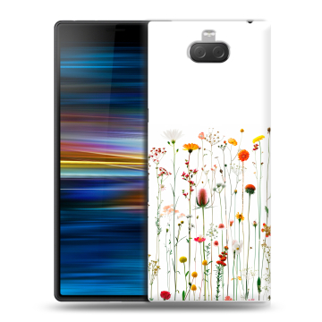 Пластиковый чехол на Sony Xperia 10 Plus с принтом цветы
