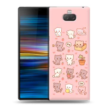 Пластиковый чехол на Sony Xperia 10 Plus с принтом Hello Kitty Хелоу Кити
