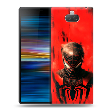 Пластиковый чехол на Sony Xperia 10 Plus с принтом человек паук spiderman Пластиковый чехол на Sony Xperia 10 Plus с принтом человек паук spiderman