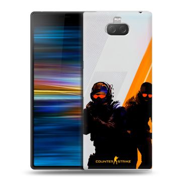 Пластиковый чехол на Sony Xperia 10 Plus с принтом Контер страйк Counter strike