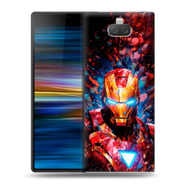 Пластиковый чехол на Sony Xperia 10 Plus с принтом Железный человек Ironman