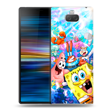 Пластиковый чехол на Sony Xperia 10 Plus с принтом спанчбоб спанч боб Пластиковый чехол на Sony Xperia 10 Plus с принтом спанчбоб спанч боб