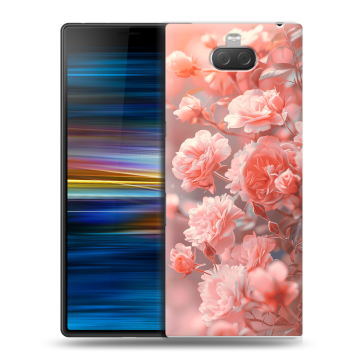 Пластиковый чехол на Sony Xperia 10 Plus с принтом Розы цветы Пластиковый чехол на Sony Xperia 10 Plus с принтом Розы цветы