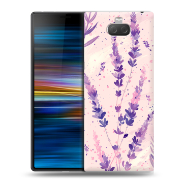 Пластиковый чехол на Sony Xperia 10 Plus с принтом цветы лаванда Пластиковый чехол на Sony Xperia 10 Plus с принтом цветы лаванда