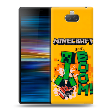Пластиковый чехол на Sony Xperia 10 Plus с принтом Майнкрафт Minecraft