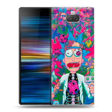 Пластиковый чехол на Sony Xperia 10 Plus с принтом Рик и Морти Rick Morty