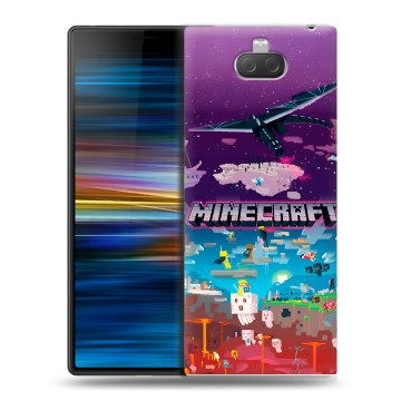 Пластиковый чехол на Sony Xperia 10 Plus с принтом Майнкрафт Minecraft