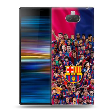Пластиковый чехол на Sony Xperia 10 Plus с принтом Барселона Barcelona