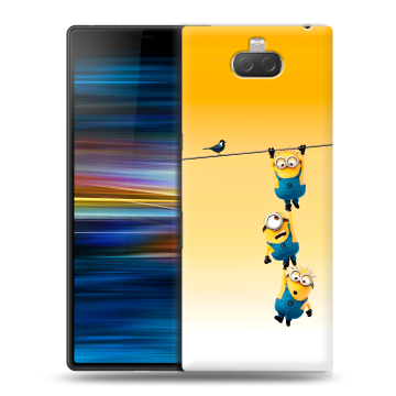 Пластиковый чехол на Sony Xperia 10 Plus с принтом Миньоны