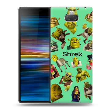 Пластиковый чехол на Sony Xperia 10 Plus с принтом Шрек Shrek Пластиковый чехол на Sony Xperia 10 Plus с принтом Шрек Shrek