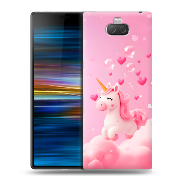 Пластиковый чехол на Sony Xperia 10 Plus с принтом Единорог Пластиковый чехол на Sony Xperia 10 Plus с принтом Единорог
