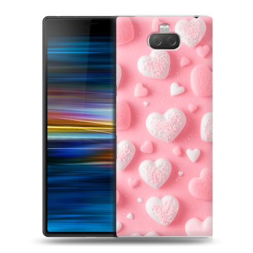 Пластиковый чехол на Sony Xperia 10 Plus с принтом Сердечки Пластиковый чехол на Sony Xperia 10 Plus с принтом Сердечки