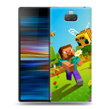 Пластиковый чехол на Sony Xperia 10 Plus с принтом Майнкрафт Minecraft