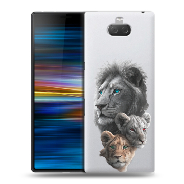 Пластиковый чехол на Sony Xperia 10 Plus с принтом Львы Пластиковый чехол на Sony Xperia 10 Plus с принтом Львы
