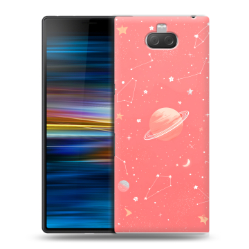 Пластиковый чехол на Sony Xperia 10 Plus с принтом Розовый космос Пластиковый чехол на Sony Xperia 10 Plus с принтом Розовый космос