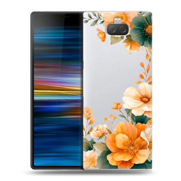 Пластиковый чехол на Sony Xperia 10 Plus с принтом Цветы принт Пластиковый чехол на Sony Xperia 10 Plus с принтом Цветы принт