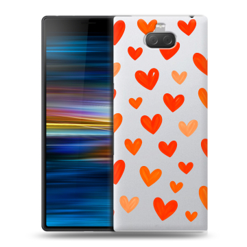 Пластиковый чехол на Sony Xperia 10 Plus с принтом Сердечки Пластиковый чехол на Sony Xperia 10 Plus с принтом Сердечки