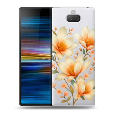 Пластиковый чехол на Sony Xperia 10 Plus с принтом Цветы Пластиковый чехол на Sony Xperia 10 Plus с принтом Цветы