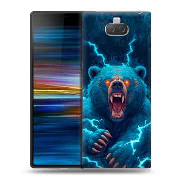 Пластиковый чехол на Sony Xperia 10 Plus с принтом Медведь Пластиковый чехол на Sony Xperia 10 Plus с принтом Медведь