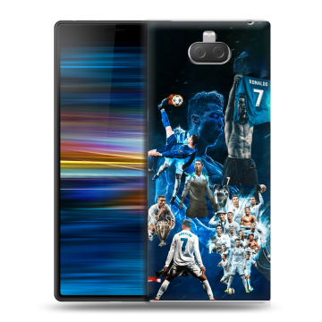 Пластиковый чехол на Sony Xperia 10 Plus с принтом Реал Роналдо