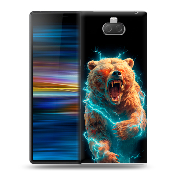Пластиковый чехол на Sony Xperia 10 Plus с принтом Медведь Пластиковый чехол на Sony Xperia 10 Plus с принтом Медведь