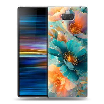 Пластиковый чехол на Sony Xperia 10 Plus с принтом Цветы Пластиковый чехол на Sony Xperia 10 Plus с принтом Цветы